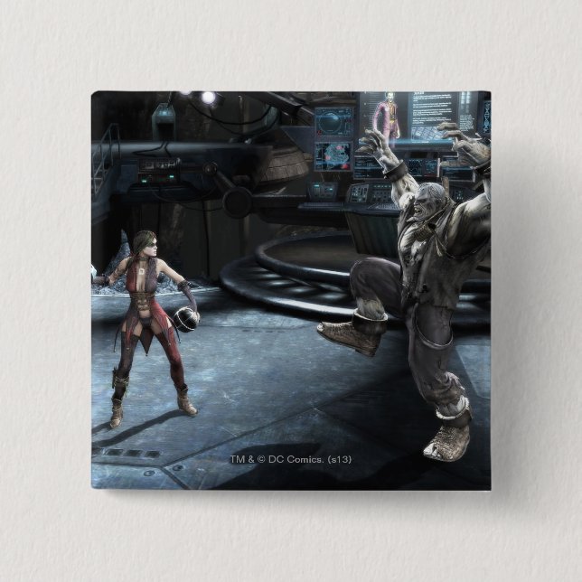 Badge Carré 5 Cm Copie d'écran : Harley contre Grundy (Devant)