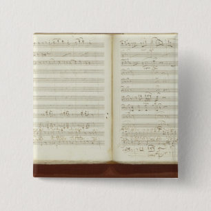 Badge Carré 5 Cm Copie manuscrite 'du Flute magique