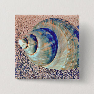 Badge Carré 5 Cm Coquillage de Welk de mer