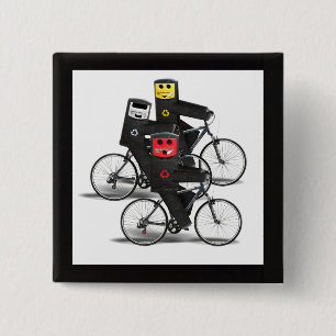 Badge Carré 5 Cm Corbeilles cyclables