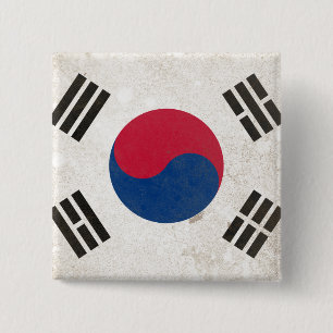 Badge Carré 5 Cm Corée du Sud