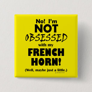 Badge Carré 5 Cm Corne française observée
