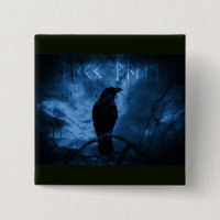 Corneille noire avec runes style gothique foncé