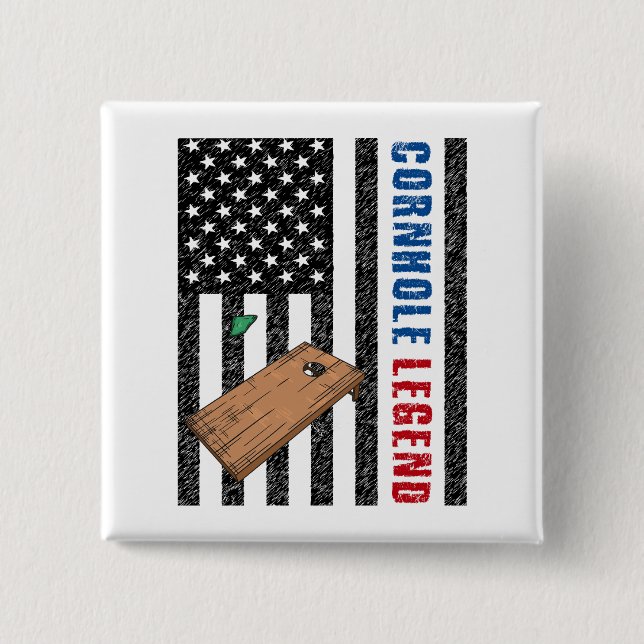 Badge Carré 5 Cm Cornhole Legend USA (Devant)