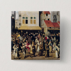 Badge Carré 5 Cm Cortège de la ligue sainte en 1590