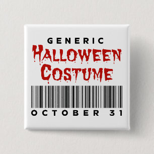 Badge Carré 5 Cm Costume d'Halloween Générique Code-Barres 31 octob