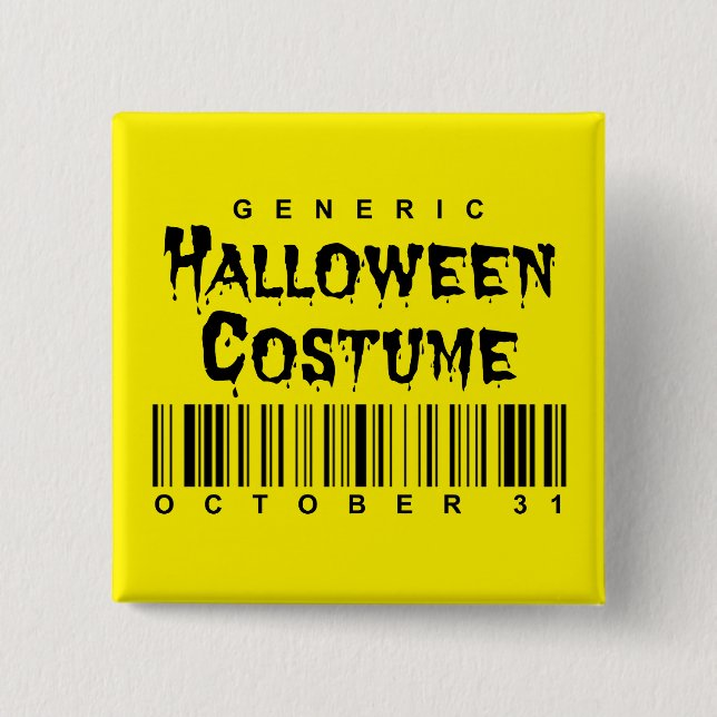 Badge Carré 5 Cm Costume générique de Halloween de code barres (Devant)