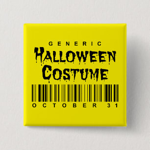 Badge Carré 5 Cm Costume générique de Halloween de code barres