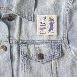 Badge Carré 5 Cm Costume lyrique violet moderne danseur enseignant 