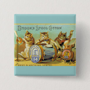 Badge Carré 5 Cm Coton de bobine de ruisseaux
