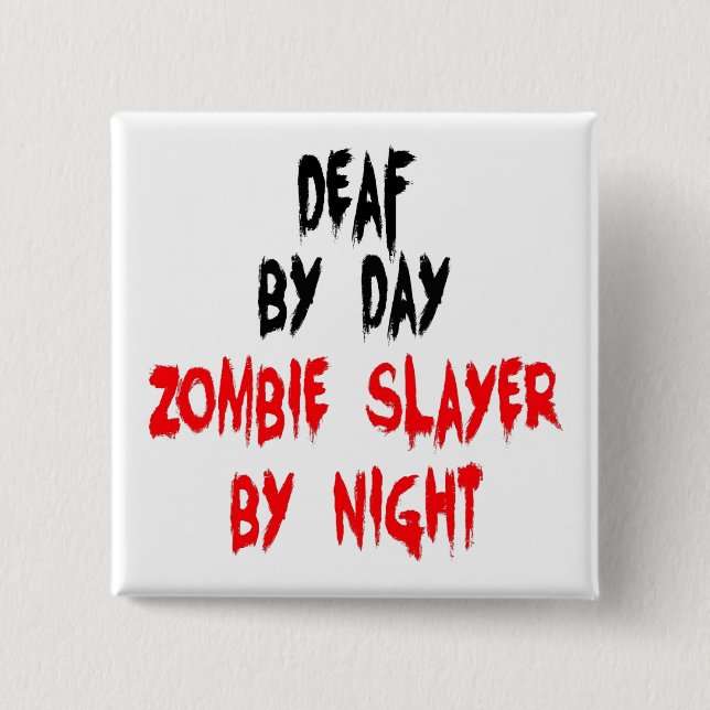 Badge Carré 5 Cm Couche de zombie sourde (Devant)
