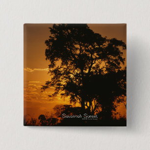 Badge Carré 5 Cm Coucher de soleil de Savannah