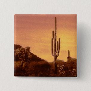 Badge Carré 5 Cm coucher de soleil de Sonoran