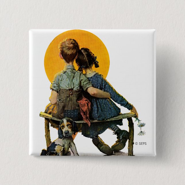 Badge Carré 5 Cm Coucher du soleil (Devant)