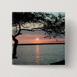 Badge Carré 5 Cm Coucher du soleil Carmel, CA