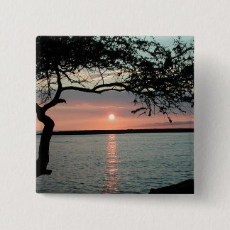 Badge Carré 5 Cm Coucher du soleil Carmel, CA
