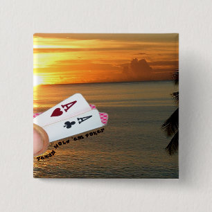 Badge Carré 5 Cm Coucher du soleil de fin de support de ` de prise