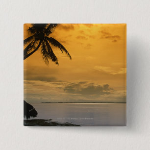 Badge Carré 5 Cm Coucher du soleil de plage