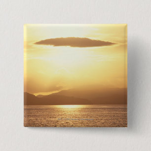 Badge Carré 5 Cm Coucher du soleil d'océan