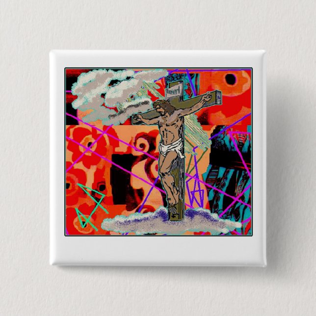 Badge Carré 5 Cm couleurs de douleur (Devant)