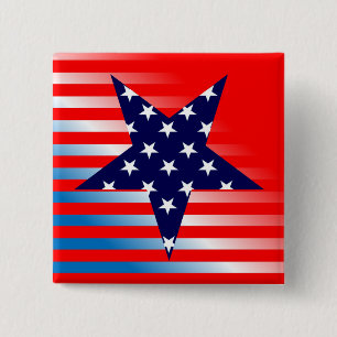 Badge Carré 5 Cm Couleurs du drapeau américain