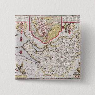 Badge Carré 5 Cm Countye Palatine de Chester, gravé par