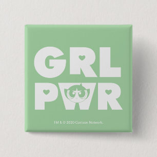 Badge Carré 5 Cm Coupe de beurre :Pouvoir des filles