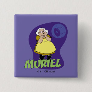 Badge Carré 5 Cm Courage du chien lâché   Muriel Graphic