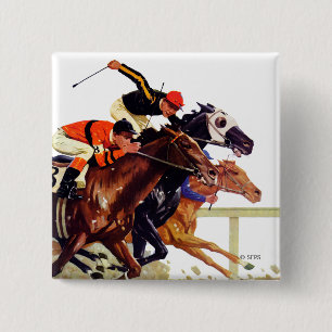 Badge Carré 5 Cm Course de pur sang