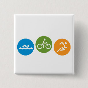 Badge Carré 5 Cm Course de vélo de bain