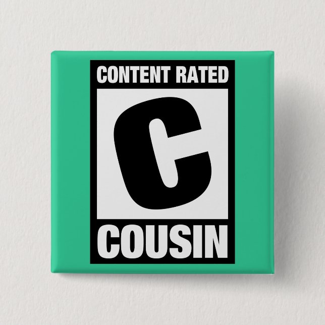 Badge Carré 5 Cm Cousin évalué satisfait (Devant)
