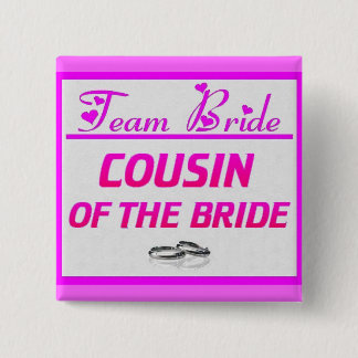 Badge Carré 5 Cm Cousine de jeune mariée d'équipe