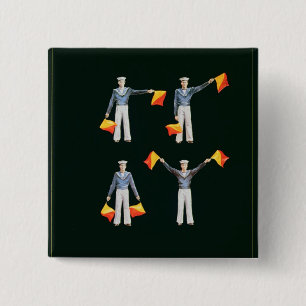 Badge Carré 5 Cm Couverture de menu de à bord du QE2 (litho de