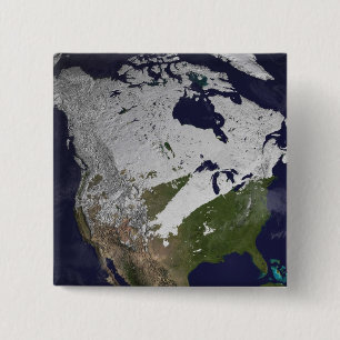 Badge Carré 5 Cm Couverture de neige d'hiver dans l'hémisphère nord