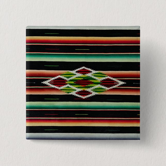 Badge Carré 5 Cm Couverture mexicaine traditionnelle espagnole Sera (Devant)