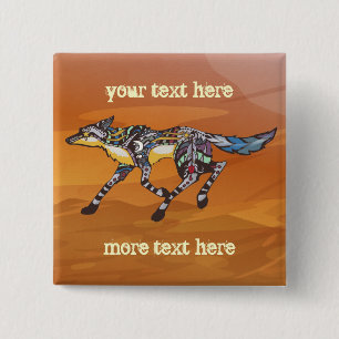 Badge Carré 5 Cm Coyote le bouton de filou