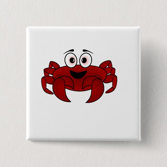 Badge Carré 5 Cm Crabe (Devant)