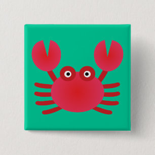 Badge Carré 5 Cm Crabe amusant
