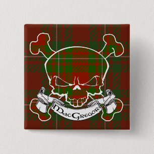 Badge Carré 5 Cm Crâne de tartan de MacGregor