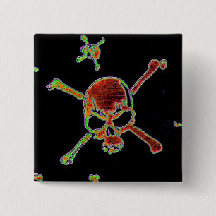 Badge Carré 5 Cm Crânes 7