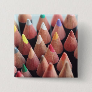 Badge Carré 5 Cm Crayons de couleur