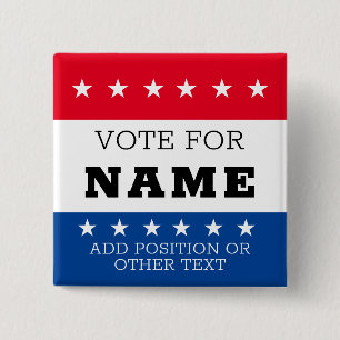 Badge Carré 5 Cm Create Your Own Election Design Campaign Button