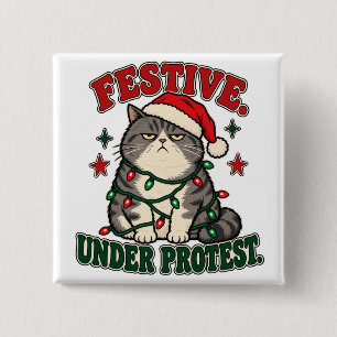 Badge Carré 5 Cm Création de Noël drôle sous protestation