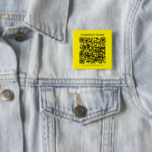 Badge Carré 5 Cm Créer un code QR Jaune pâle