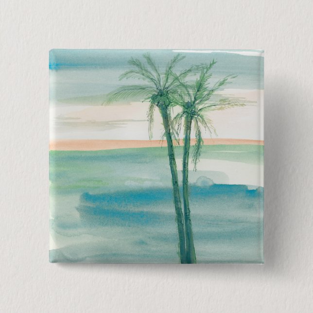 Badge Carré 5 Cm Crépuscule paisible tropical (Devant)
