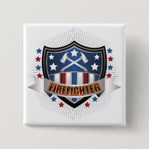 Badge Carré 5 Cm Crête de sapeur-pompier