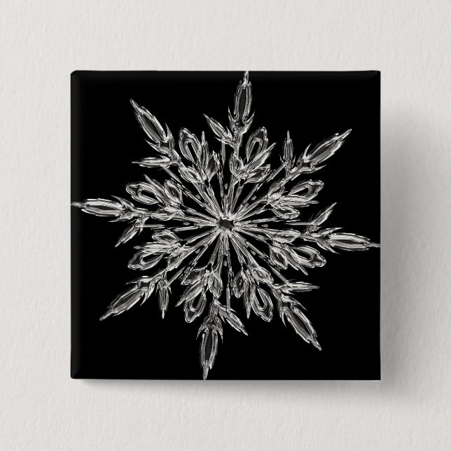 Badge Carré 5 Cm Cristal glacé noir (Devant)
