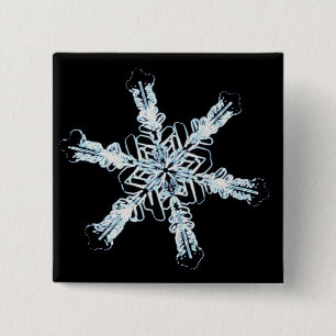 Badge Carré 5 Cm Cristal stellaire de neige