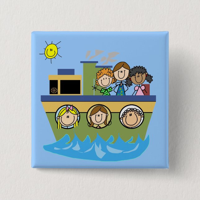 Badge Carré 5 Cm Croisière de filles (Devant)
