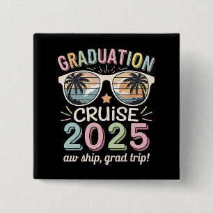 Badge Carré 5 Cm Croisière de fin d'études 2025 Équipe de croisière